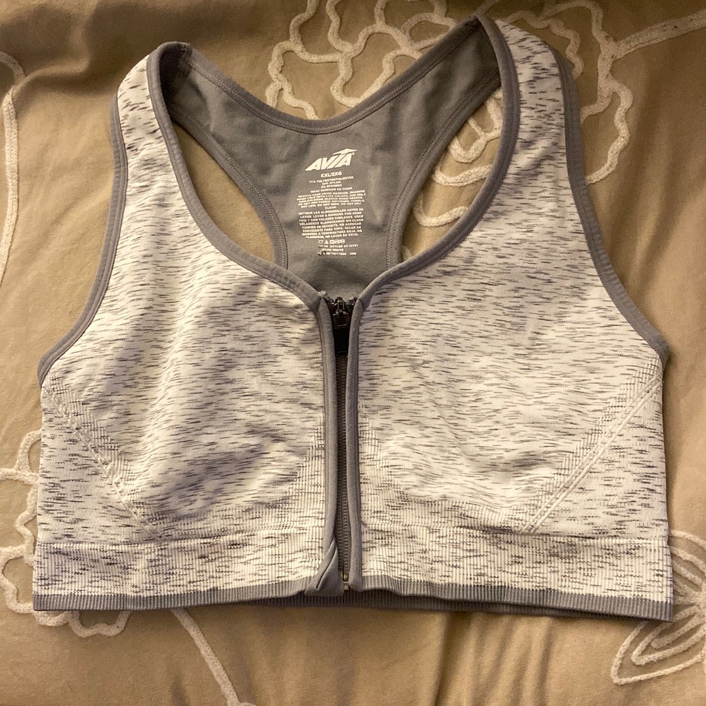 Avia Front Zip Sports Bra | Size: XXL | Color: Grey |